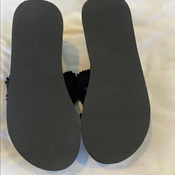 New Women's Black Platform Foam Wedge Sandals - Picture 5 of 6